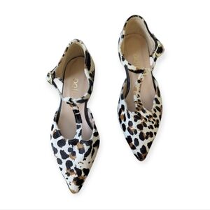 Aelia Animal Print Cow Hair Flats Handmade Leather Tango Mary Jane 
